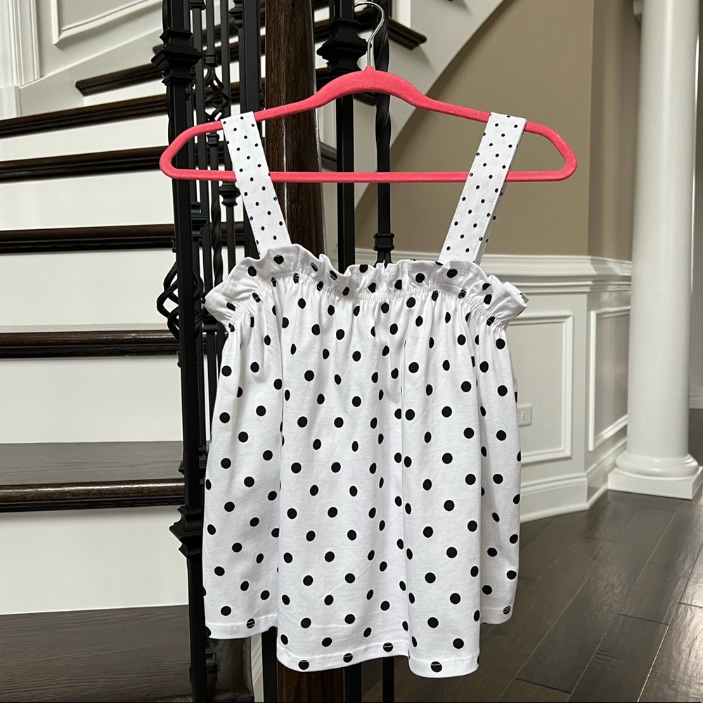 Zara Girls NWOT polka dot cotton Retro sleeveless top size 9 - Picture 8 of 12